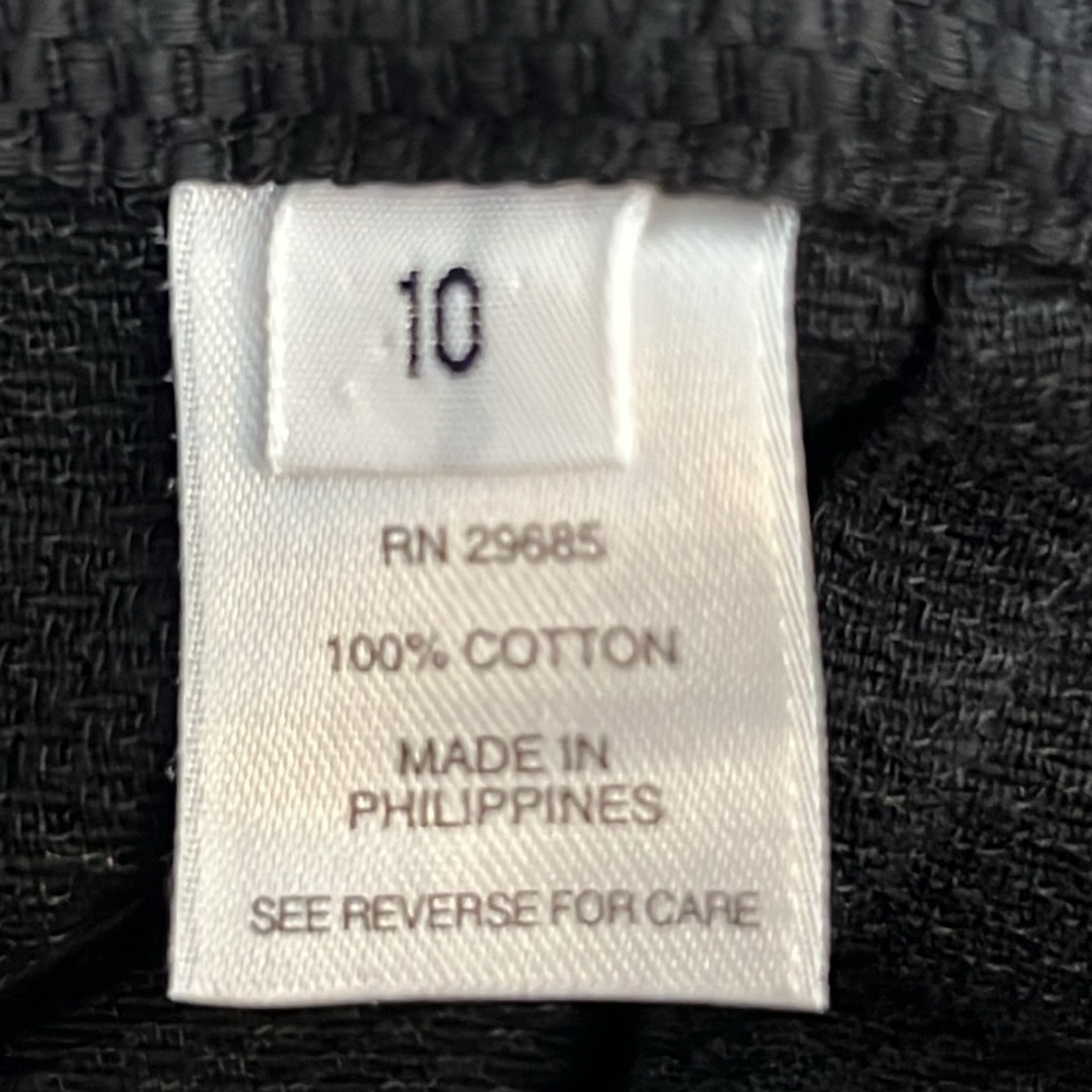 Pendleton Women’s Cotton Side‎ Zip Textured Black Pants Size 10 - Picture 4 of 6